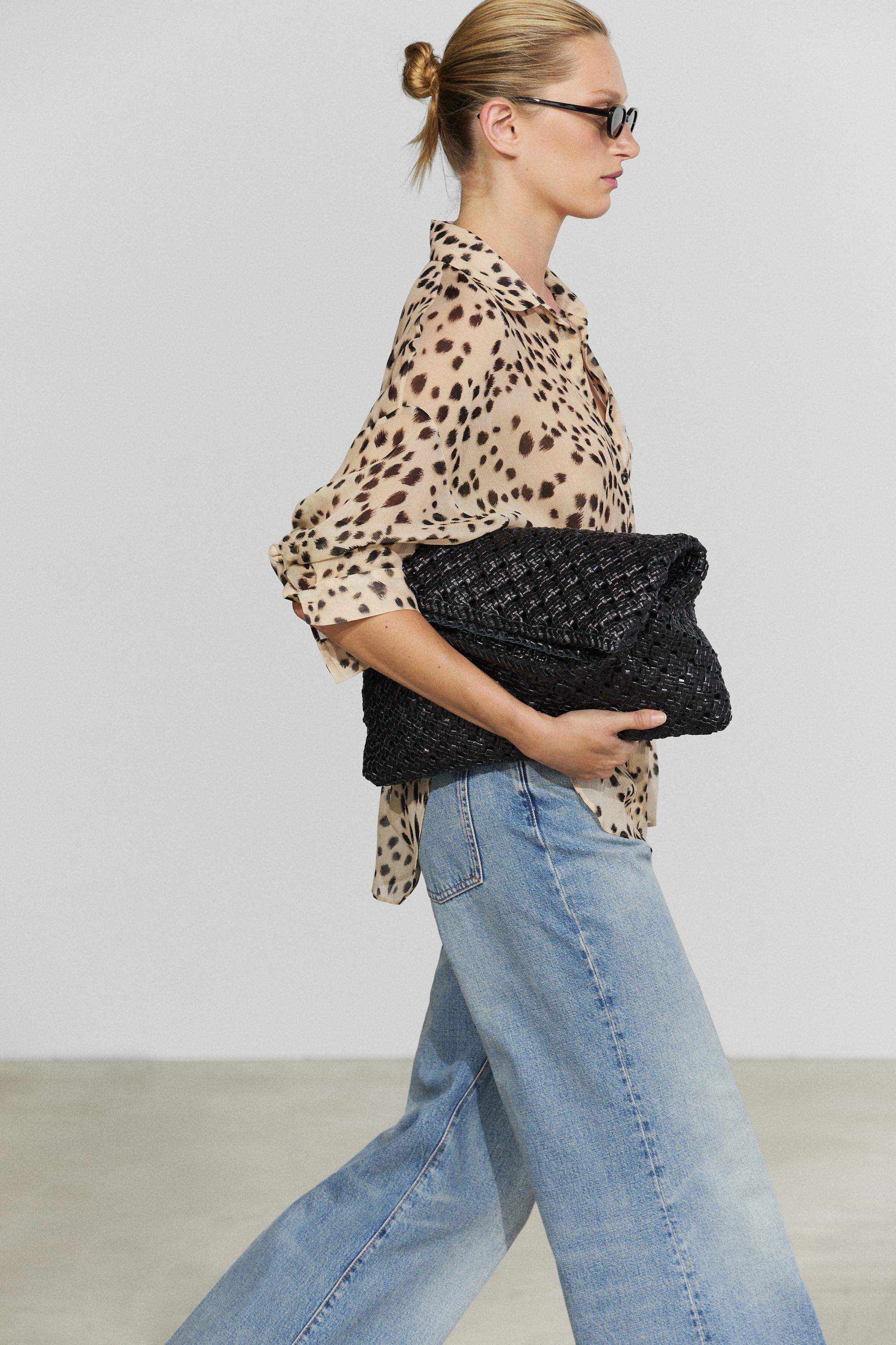 Animal print flowing shirt